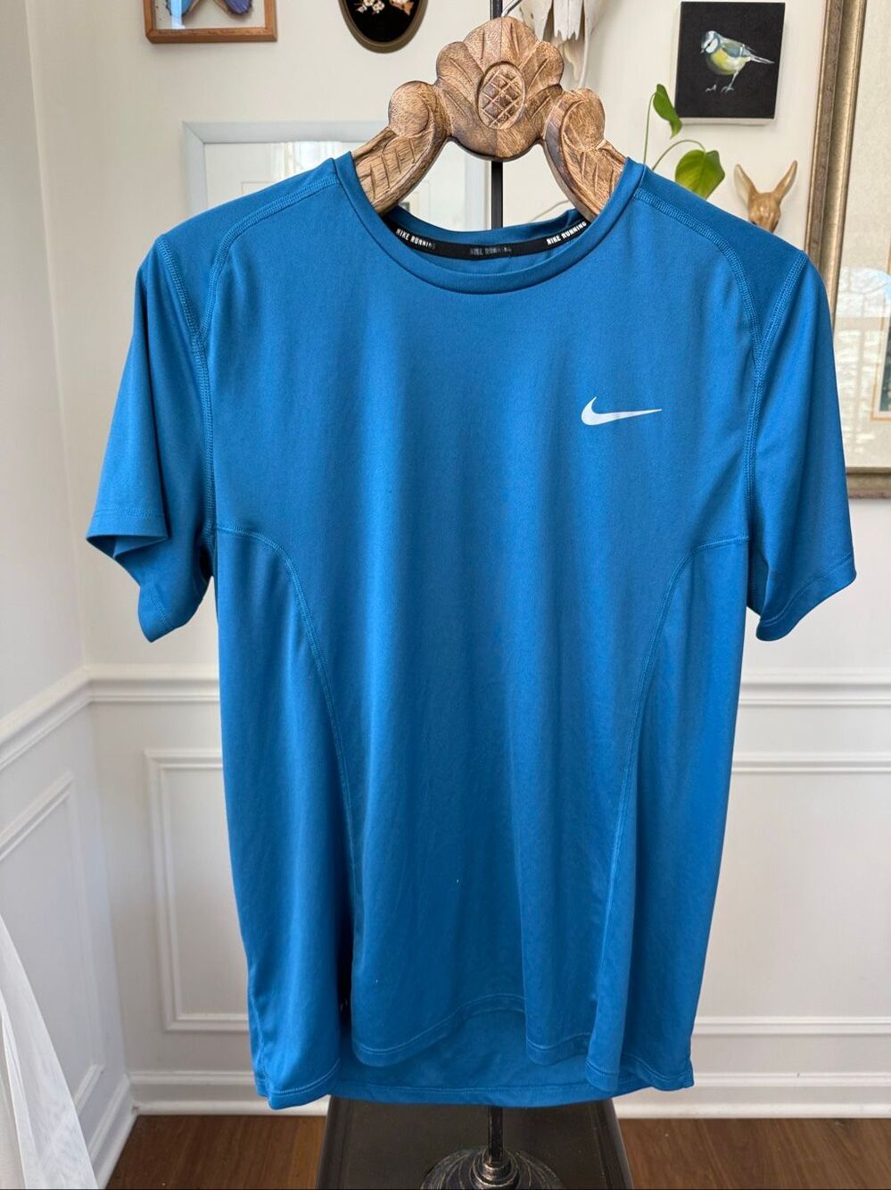 Nike Men's Dri-FIT Short Sleeve Running Top Blue Short Sleeve M